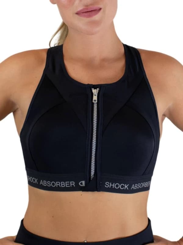 Shock Absorber InfinitY Power Zip Front Sports Bra Black