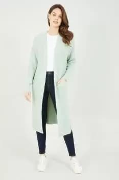 Sage Green Soft Touch Knitted Maxi Cardi