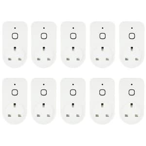 electriQ Smart Plug with power meter for energy monitoring - Alexa/Google Home compatible - 10 Pack