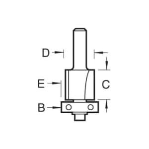 Trend C134X1/4 Three Flute Trim12.7Mm Dia.