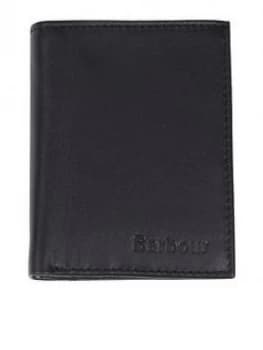 Barbour Small Leather Card Holder With Zip - Black
