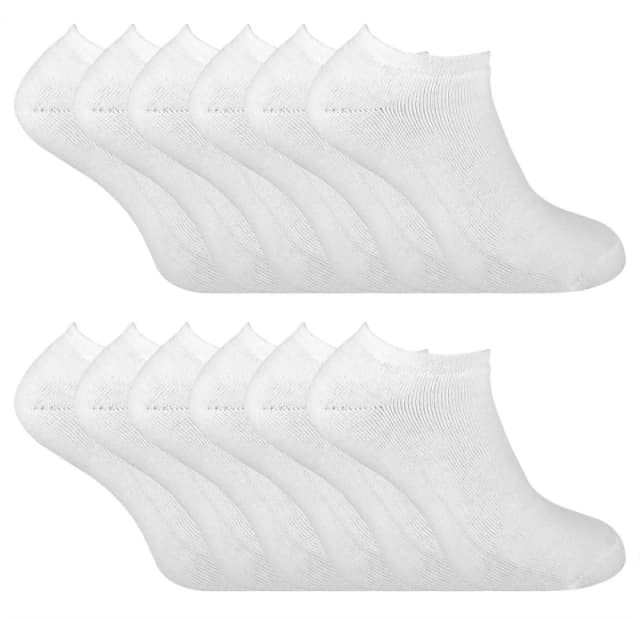 Sock Snob Sock Snob Men 12 Pairs Thermal Winter Invisible Low Cut Trainer Socks in White Size: 6-11 White 6-11 Male 5060910925331