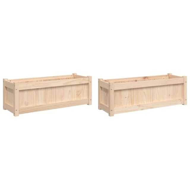 vidaXL Garden Planters 2pc - Solid Wood Pine, Brown 837450