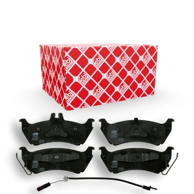 FEBI BILSTEIN 16436 Brake pad set Rear Axle, incl. wear warning contact, with piston clip Brake Pad Set,disc brake (402)