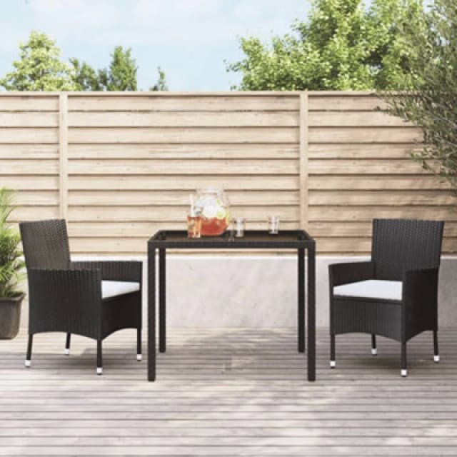 VIDAXL Garden Chairs with Cushions 2 pcs Black Poly Rattan Vidaxl 8720845727253