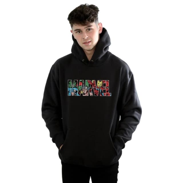 Marvel Comics Infill Logo Hoodie Black male
