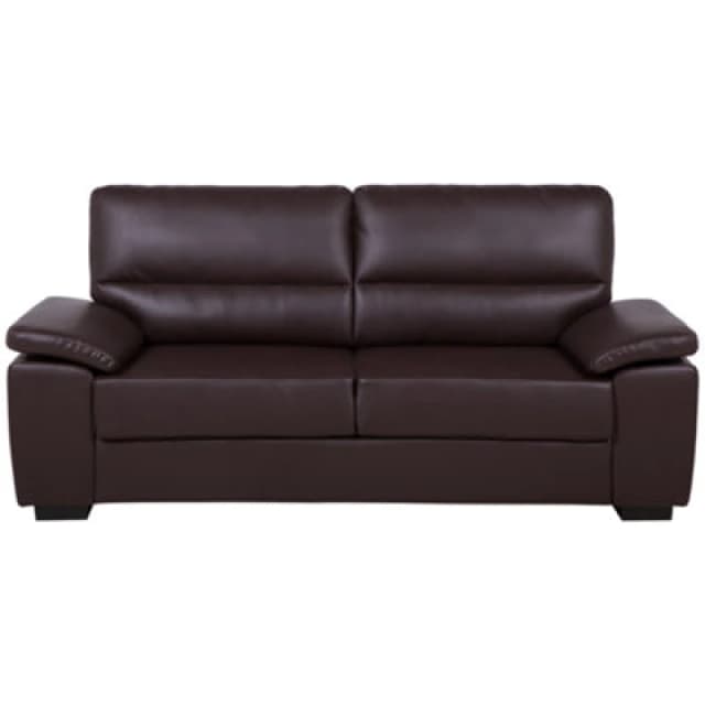 Beliani Sofa 3 Seater Vogar Faux Leather Dark Brown