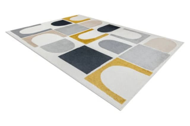 RugsX Carpet Fusion 0213 White / Yellow - Geometric, Modern, Abstract 80X150 Cm