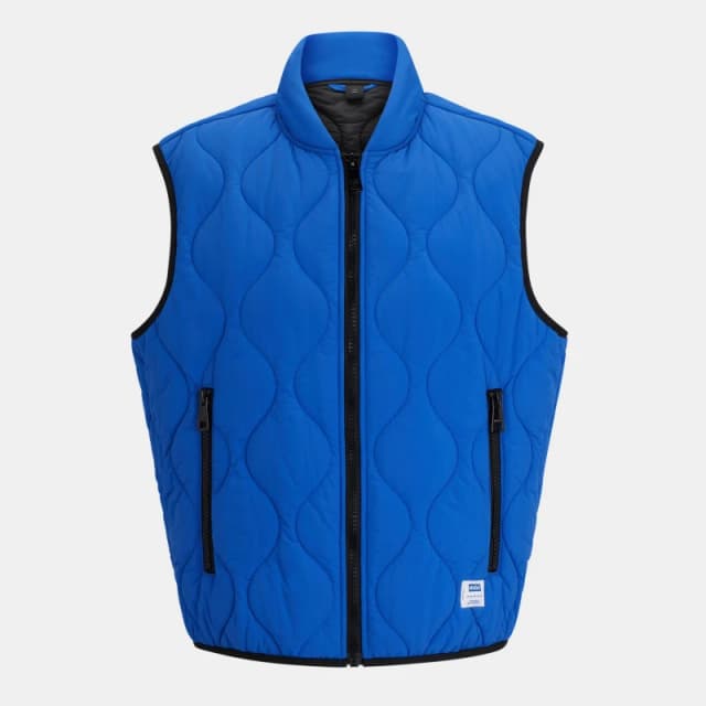 Hugo Mens Sleeveless Gilet Open Blue male XS
