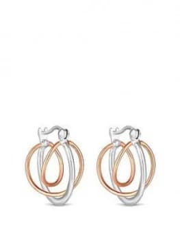 Simply Silver Sterling Silver Two Tone Orbit Hoop Earrings