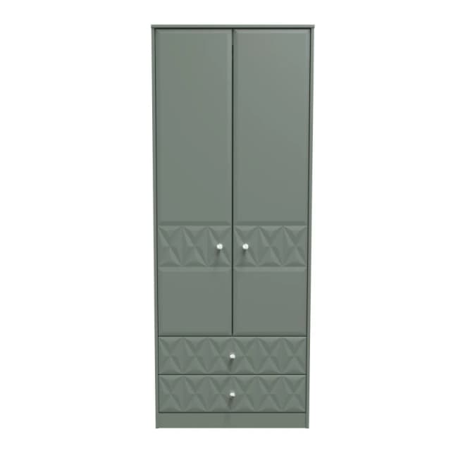 Toledo 2 Door 2 Drawer Wardrobe In Reed Green (Ready Assembled)