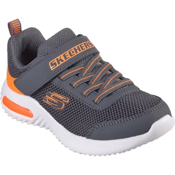 Skechers Boys Bounder-Tech Strap Cushion Comfy Trainers UK Size 13 (EU 32) Charcoal/Orange SKE2286-CCOR-13