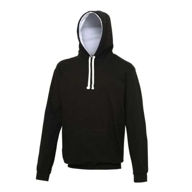 AWDis AWDis Men Varsity Hooded Sweatshirt Hoodie in Jet Black Size: Small Jet Black S Male 5057520073934
