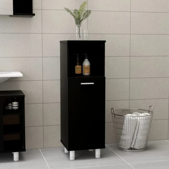VIDAXL Bathroom Cabinet Black 30x30x95cm Engineered Wood Vidaxl 8720286133613