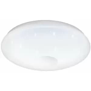 Wall Flush Ceiling Light White Shade White Plastic Crystal Effect LED 20W Incl