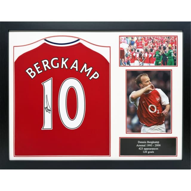 AllStarSignings Ltd Dennis Bergkamp signed & framed Arsenal shirt Red unisex One Size