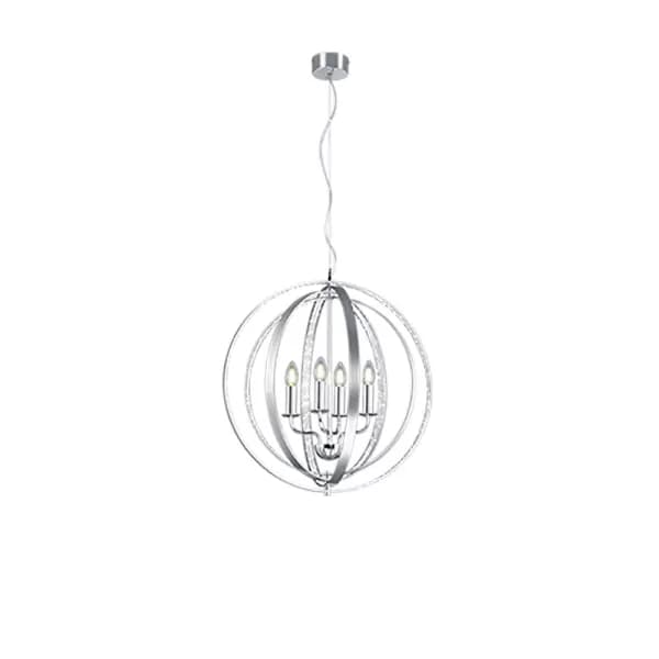 Candela Modern 4 Light Spherical Pendant Ceiling Light Brushed aluminium