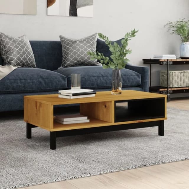 Vidaxl Coffee Table Flam 100X50X32.5cm Solid Wood Pine, Brown 357822