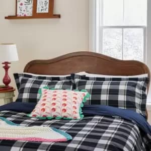Joules Daylesford Check Kingsize Duvet Cover Set, French Navy