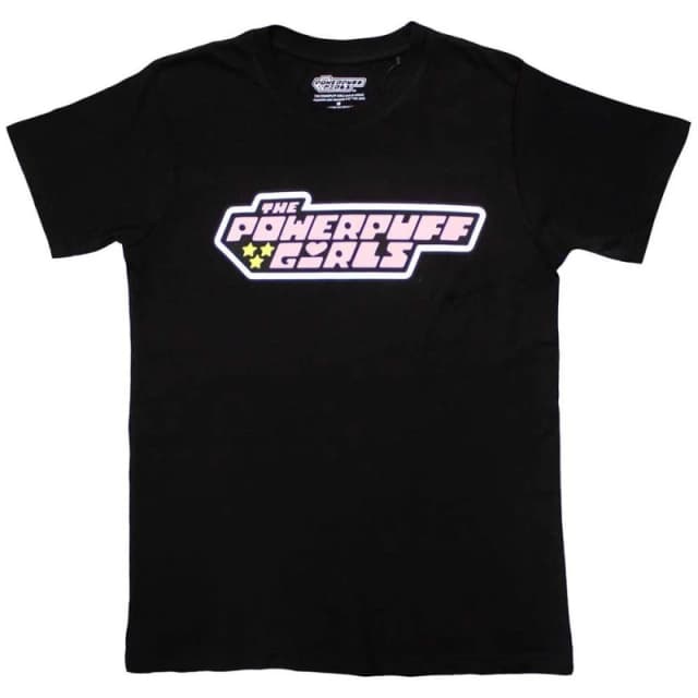 Powerpuff Girls Mens Logo T-Shirt in Black Size: Medium Black Male M