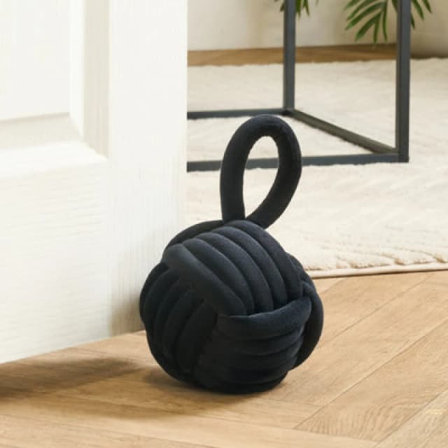 OHS OHS Matte Velvet Rope Weighted Decorative Door Stop with Handle in Black One Size Unisex 5027434224944