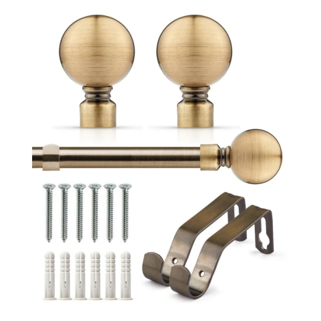 Emma Barclay Curtain Pole Extendable Ball Antique Brass unisex 120-210cm