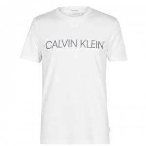 Calvin Klein Embroidered Crew T Shirt - Bright White