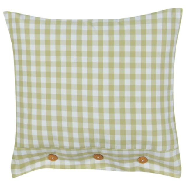 Beliani Throw Cushion Talya 45 X 45cm Olive Green Checked
