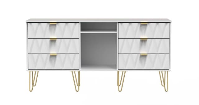 Dallas 6 Drawer Sideboard In White Matt (Ready Assembled)
