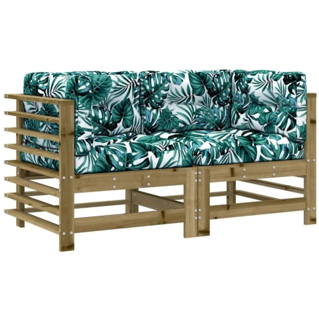 VIDAXL Corner Sofas with Cushions 2 pcs Impregnated Wood Pine vidaXL 8720845802905