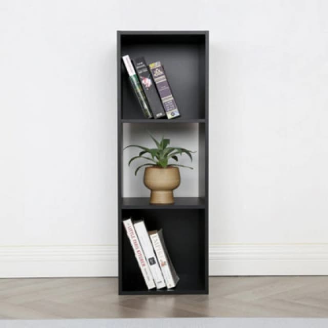 Jane - 3X1 Bookcase - Cube Storage Boxes (Black)