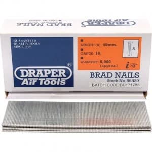 Draper 18 Gauge Brad Nails 40mm Pack of 5000