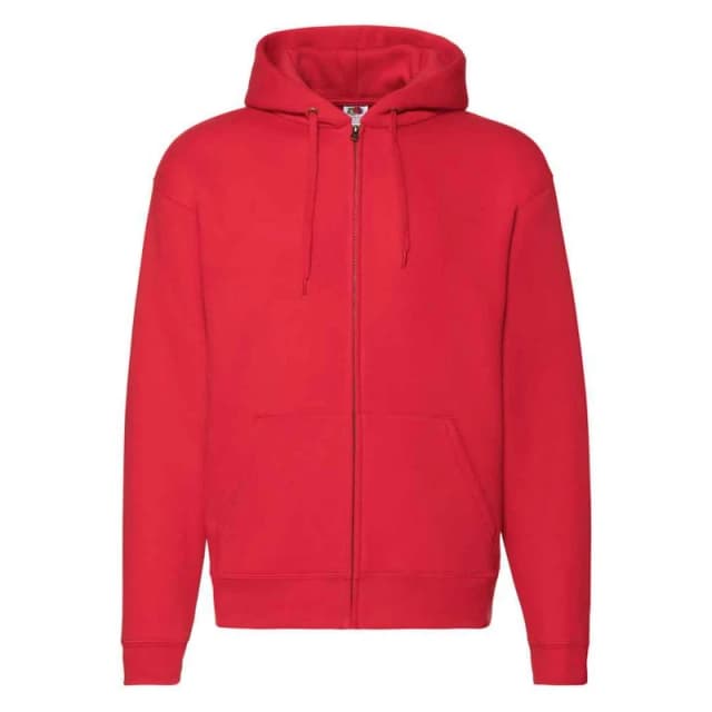 Fruit Of The Loom Fruit of the Loom Men Premium Full Zip Hoodie in Red Size: Small Red S Male 5063527304346