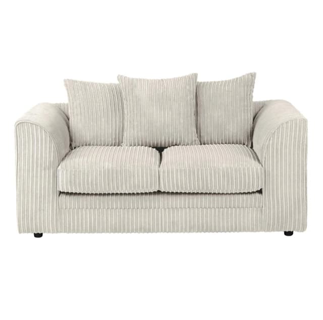 LUXURY LIFE Dylan Jumbo Cord Fabric 2 Seater Sofa Cream