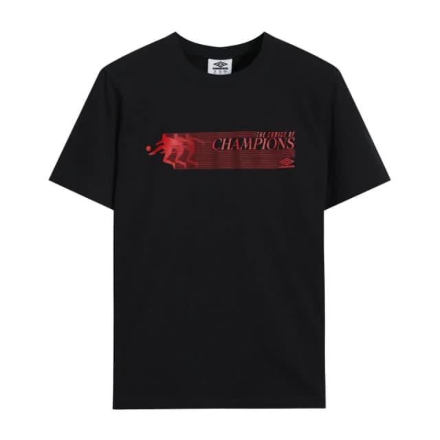 Umbro Umbro Men Champions T-Shirt in Black Size: Medium Black M Male 5063703734424