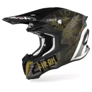 Airoh Twist 2.0 Sword Motocross Helmet, black-white-gold, Size 2XL, black-white-gold, Size 2XL