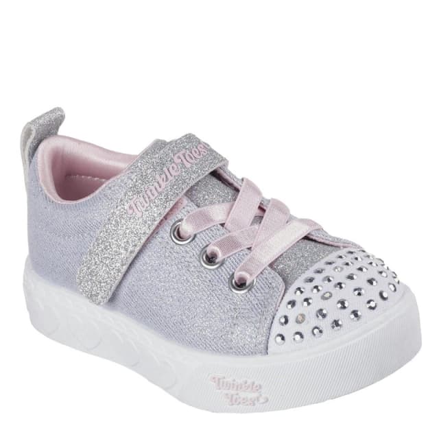 Skechers Heart Steps Low-Top Trainers Girls Grey/Pink female C8 (25)