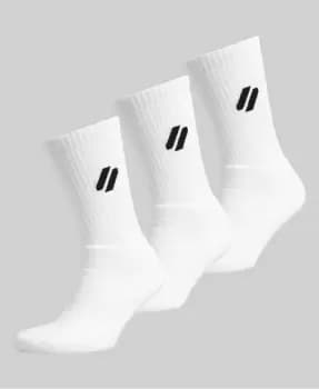 Superdry Mens Sport Coolmax Crew Socks White / White Multipack - Size: S/M