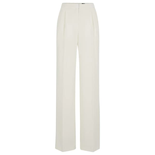 Boss Womens Tozera Straight Leg Trousers Open White female 10 (M)