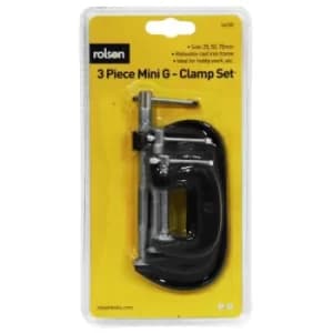 Rolson Mini G-Clamp Set, 3pcs