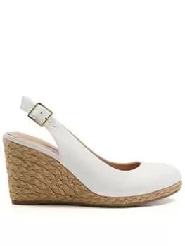 Dune London Dune London Coda Jute Wedge Sling Back Court, White, Size 36, Women