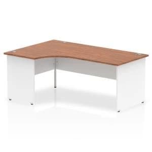 Trexus Desk Crescent Left Hand Panel End 1800x800mm Walnut Top White