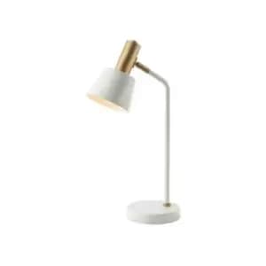 Larissa Vyronas Table Desk Lamp E14 Max 25W Iron White -Gold On/Off Switch