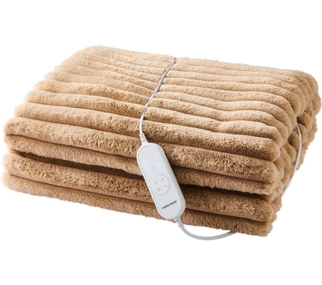 Morphy Richards EverCosy Luxury Striped Fleece Heated Throw - Mocha, 160 x 130cm 5056765401885