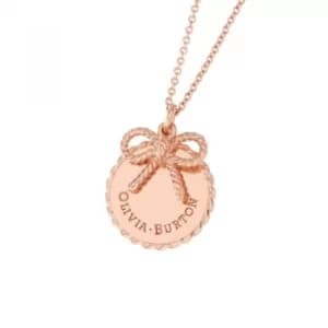 Ladies Olivia Burton Rose Gold Plated Vintage Bow Coin and Bow Necklace