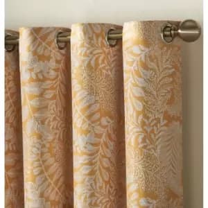 Essential Living Fern Eyelet Ring Top Curtains Ochre 228cm x 274cm