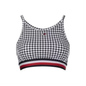 TOMMY SPORT Houndstooth Sports Bra - Blue
