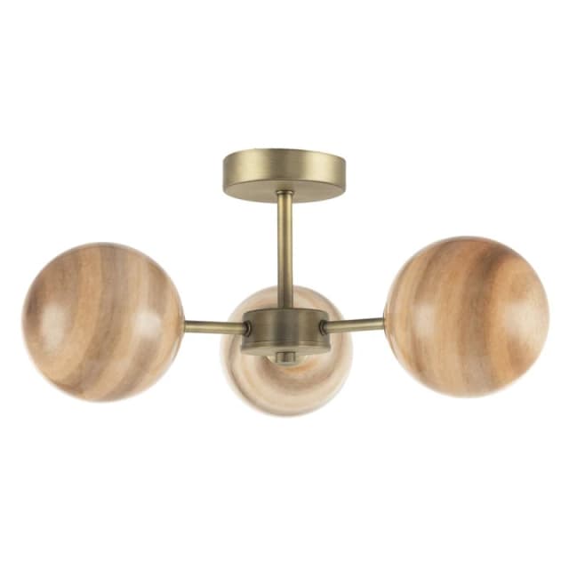 Happy Homewares Designer Ceiling Light Fitting with Marble Glass Spherical Shades in Metallic Gold Metallic Gold Unisex