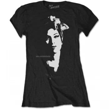 Amy Winehouse Scarf Portrait Ladies Large T-Shirt - Black