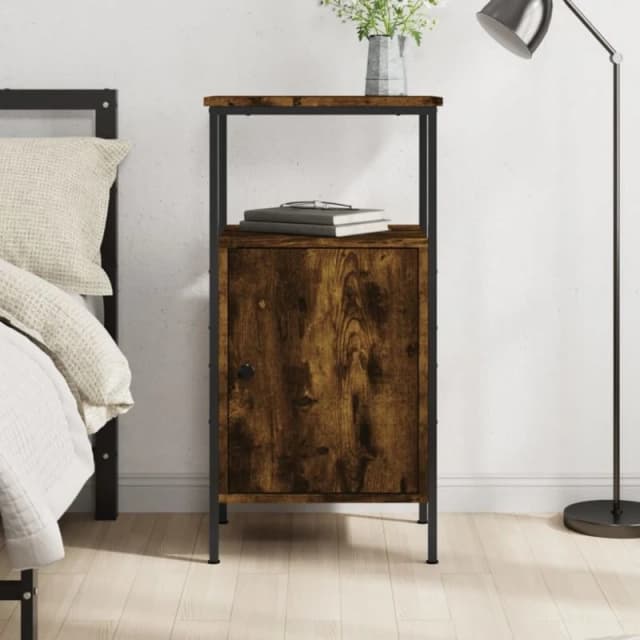 VIDAXL Bedside Cabinet Smoked Oak 41x31x80cm Engineered Wood Vidaxl 8720845938864